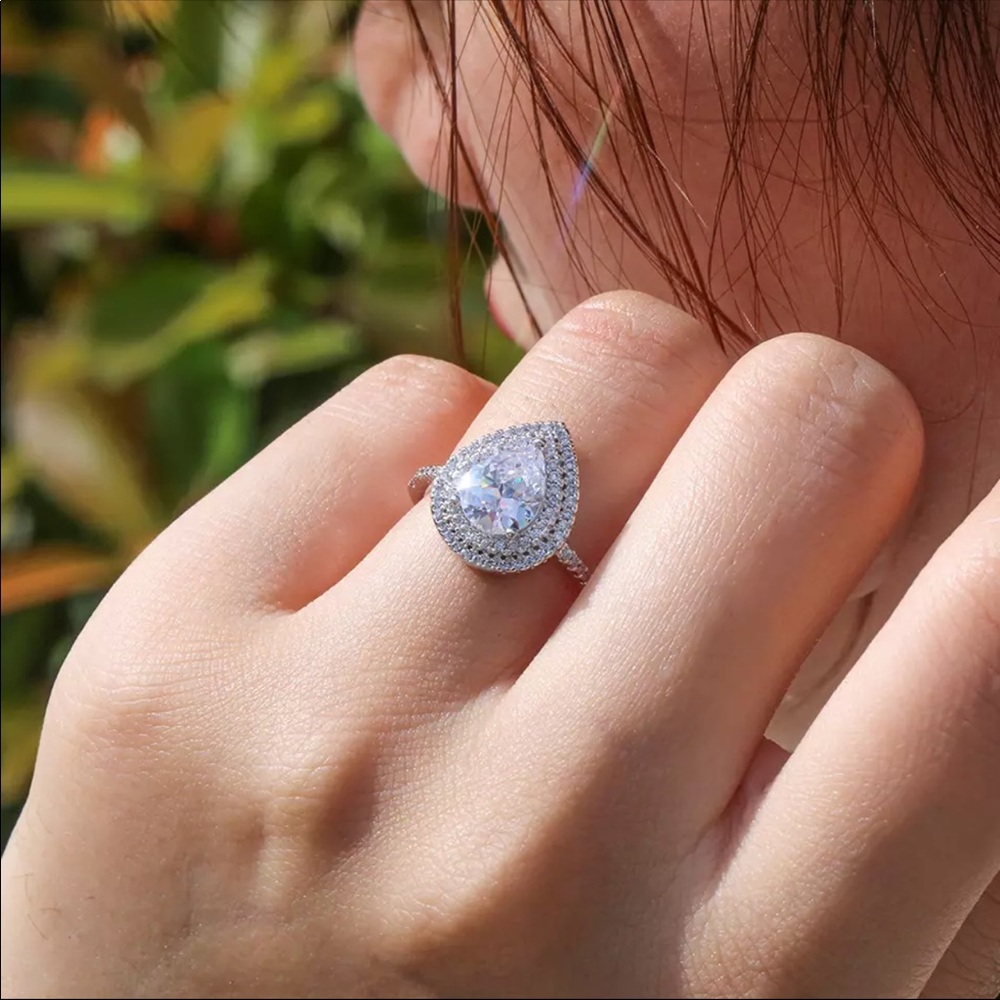 New 925 Silver Pear Shaped Ring - Picture 6 of 6